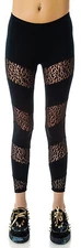 LIP SERVICE MESH PANELLED LEGGINGS JEANS LEOPARD GOTHIC PANTS PUNK RAVE LOLITA  