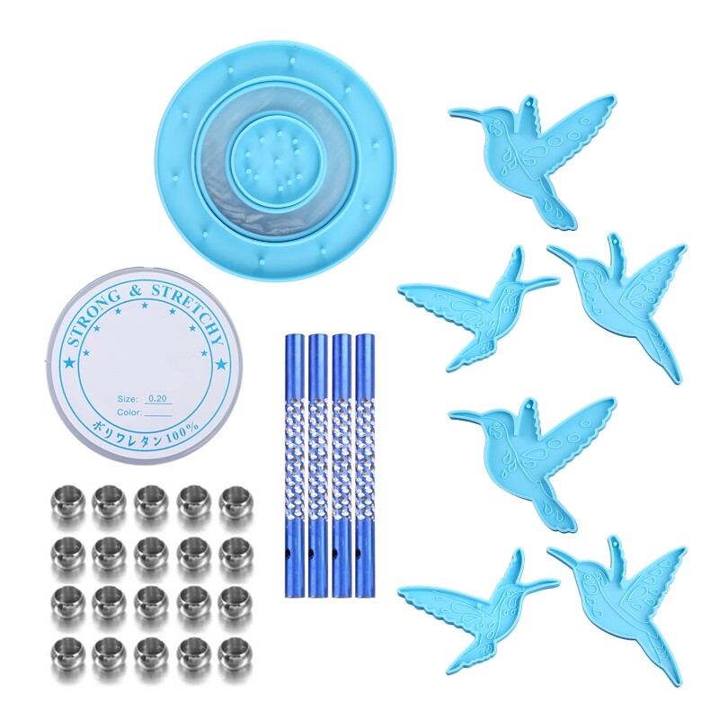 Hummingbird Wind Chimes Silicone Molds Epoxy Resin Garden Yard Decor