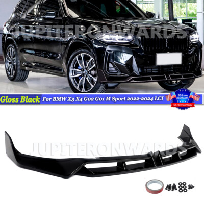 GLOSS BLACK MP FRONT SPLITTER BUMPER LIP FOR BMW X3 G01 X4 G02 M-SPORT 2022-2024