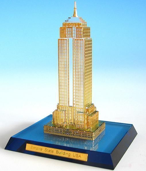 Empire State Building Crystal 24K Gold Plated Detailed