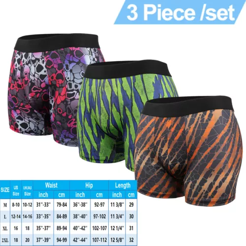 Men's Underwear Boxer Briefs Bamboo Viscose Trunks Soft Comfortable Multipack US - Picture 28 of 28