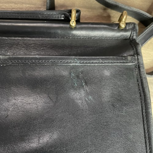 Coach Willis Crossbody Bag Satchel Purse Handbag Black Leather Brass 9927 - Picture 11 of 11