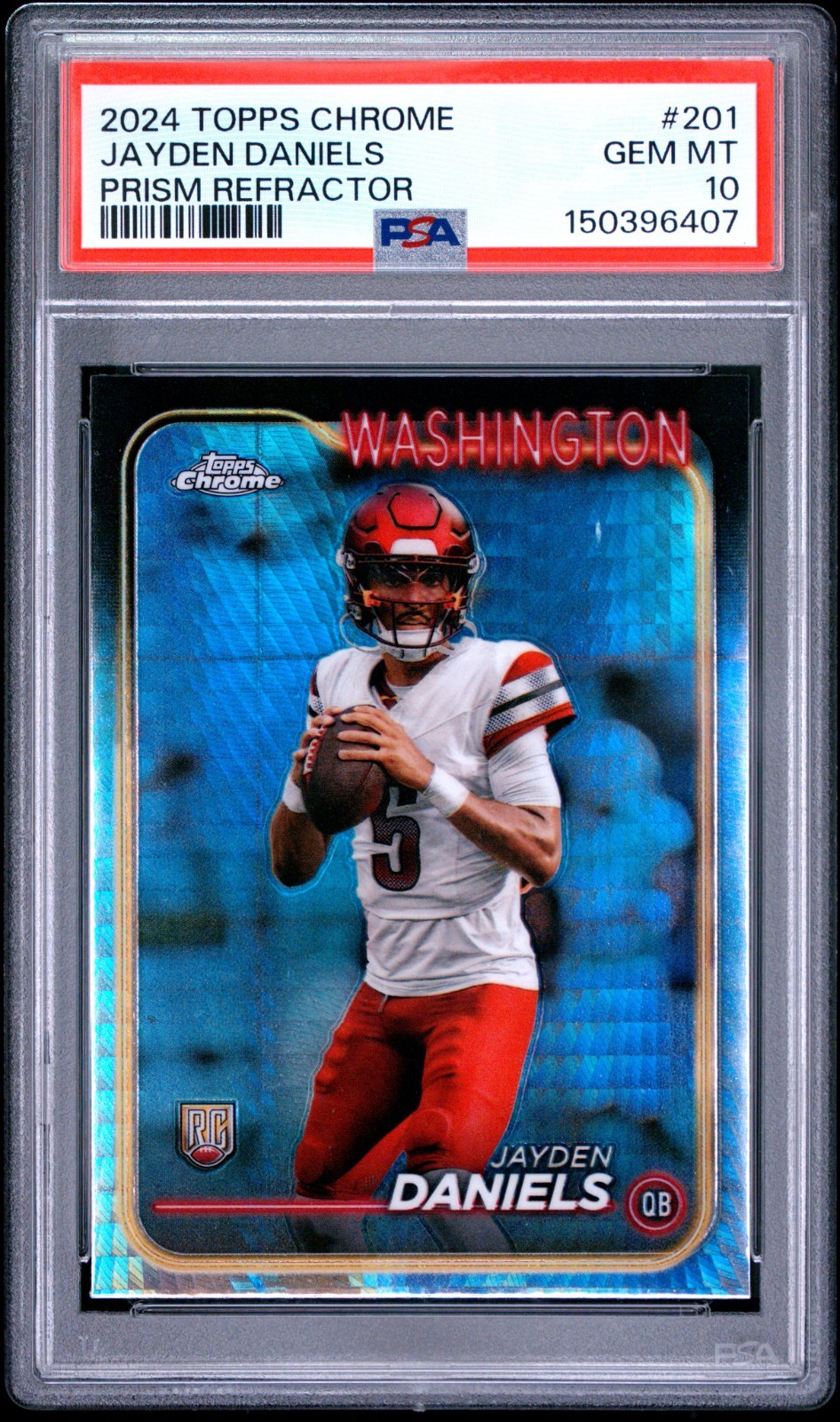 Jayden Daniels Topps Chrome #201 Prism Refractor