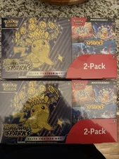Pokemon Surging Sparks ETB & Booster Bundle Costco 2-Pack Sealed Lot of 2