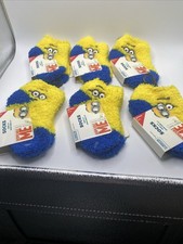 Despicable Me Minions 6 Pairs Toddler unisex Socks Size 2-4 Shoe Size 4-7 NEW
