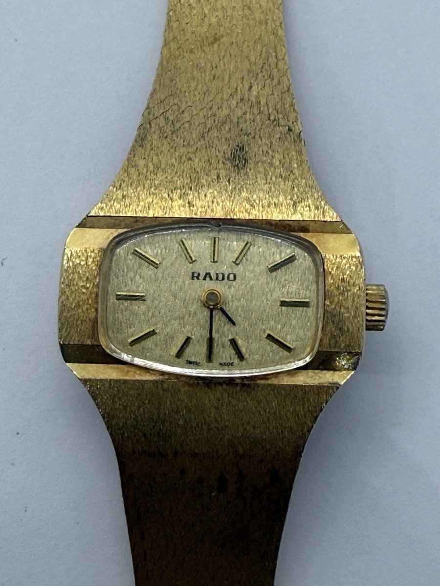Vintage RADO Watch 305 31772 Women's Hand Winding 18K Gold Plated