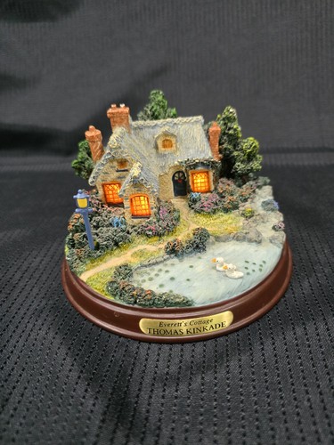 Thomas Kinkade Everett's Cottage Lighted Collectible Figurine Memories Of Home