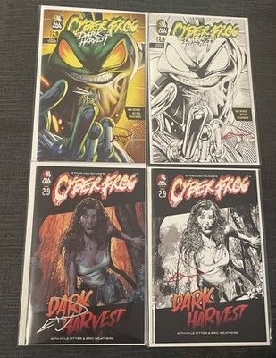 Cyberfrog Dark Harvest 2.9 - FOUR COVERS BUNDLE - Signed by EVS