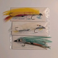 Trio Of Vintage Hand-tied Tandem Streamers.  Unused With Original Package.
