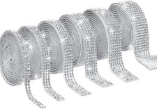 6 Rolls Self-Adhesive Rhinestone Ribbon   Bling Crystal Tape for Crafts  Decor