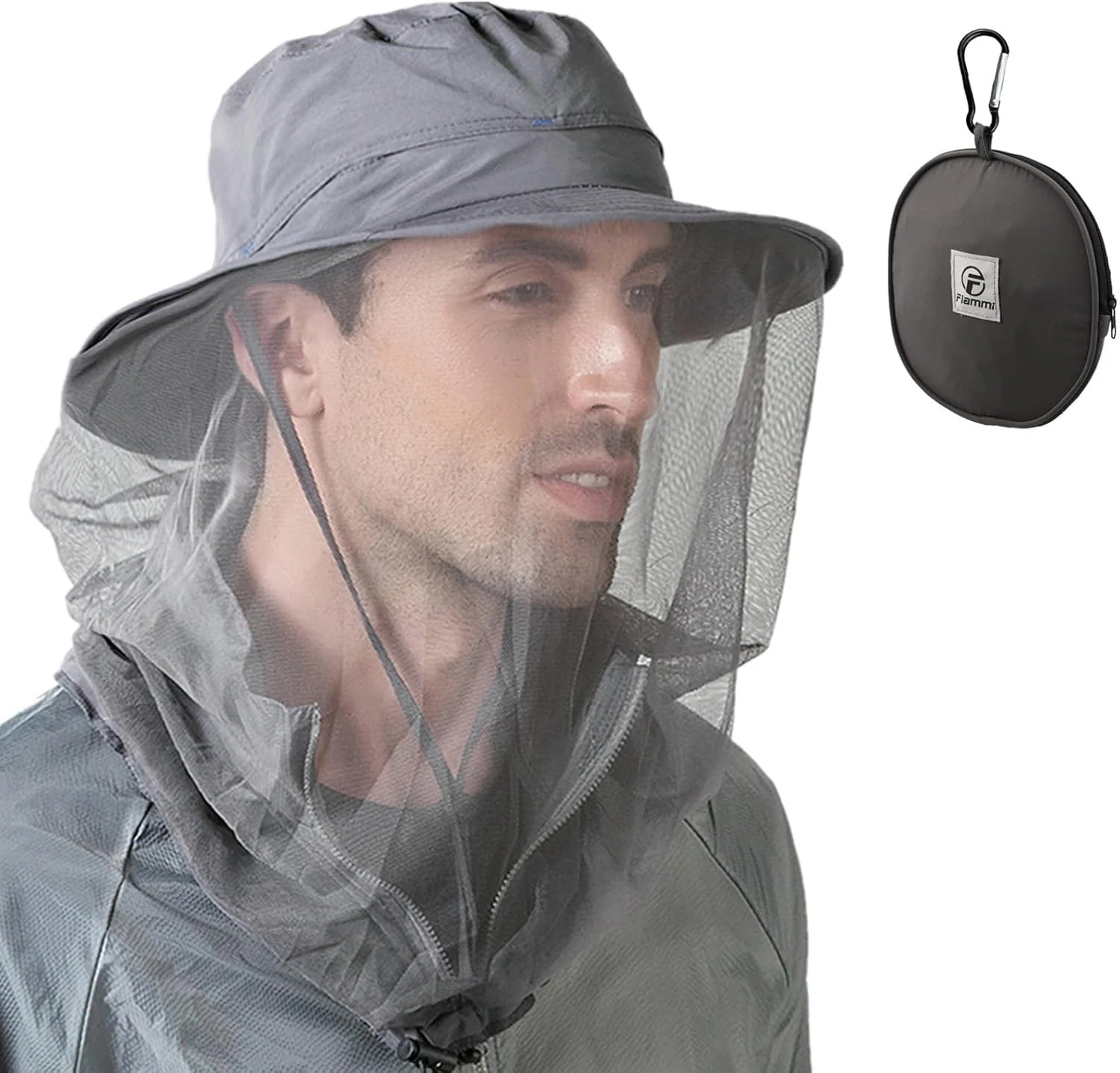 Flammi Mosquito Net Hat Safari Hat UPF 50+ Sun Protection Boonie Hats for Men