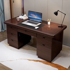 Executive Home Office Desk — Dark Mahogany, RRP - £660