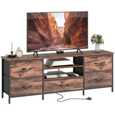 HOMCOM TV Unit with Charging Station, TV Stand for TVs up to 65 Inch