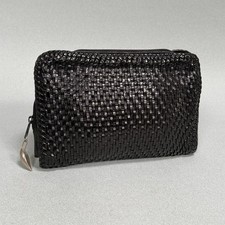 Sac Bandoulière De Vecchi Hamilton Hodge En Cuir Tissé Noir - Vintage - Petit Modèle