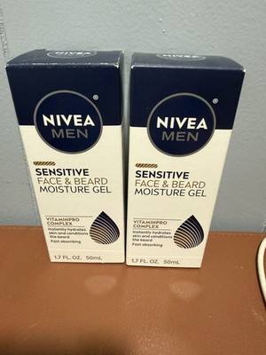 2x NIVEA Men Sensitive Face & Beard Moisture Gel 1.7oz 50mL Hydrating New