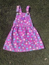 Vintage Oshkosh B'GOSH Floral Corduroy Overall Pink DressSize 4T Made In USA