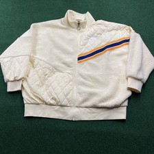 Vintage Nike Fleece Sweater Unisex M Cream White Full Zip Sherpa Sweatshirt