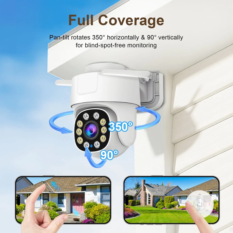 PTZ WiFi Outdoor Security Camera AI Tracking Monitor 3MP HD CCTV Camera System - Image 4 of 4