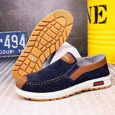 MENS MEMORY FOAM SLIPPERS WARM FUR LINED COSY INDOOR SLIP ON MOCCASINS SHOES NEW