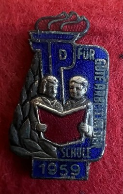 Badge GDR: for good work in school 1959, young pioneers JP