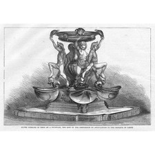 SILVER EPERGNE Gifted to Marquis of Lorne from Argyllshire - Antique Print 1871