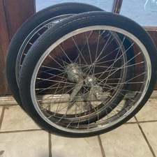 Vintage Schwinn 20” S-7 Wheel Set Bendix Red Stripe Skipper Bantam Fair Lady