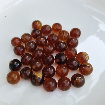 33 pcs 10mm Indonesia Sumatra Amber Beads Polished Rough Raw Stone Gemstone  8