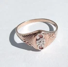 Vintage Beautiful Ring Gilt Silver 875 star USSR times Women's Jewelry size 9.5