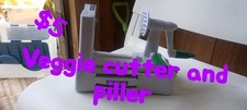 Counter Top Spiralizer White Green Handle with Interchangeable Blades Manual