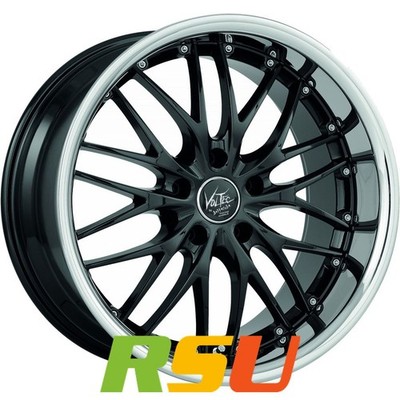 4x Barracuda Voltec T6 higloss black inox lip 8x19'' ET40 LK5 114.3 ML 73.1 Al...