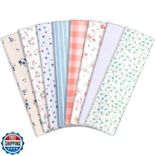 obeoby Floral Headbands for Women, Stripe Hairbands Non Slip Cotton Sports Ha