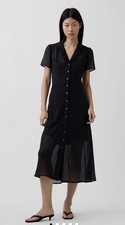 Gap Sheer Midi Shirtdress Dress Black NWT XL RTV $118