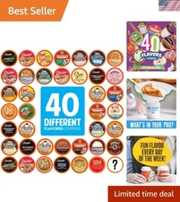 Flavored Coffee Pods Compatible with Keurig K Cup Brewers, Assorted Variety Pack