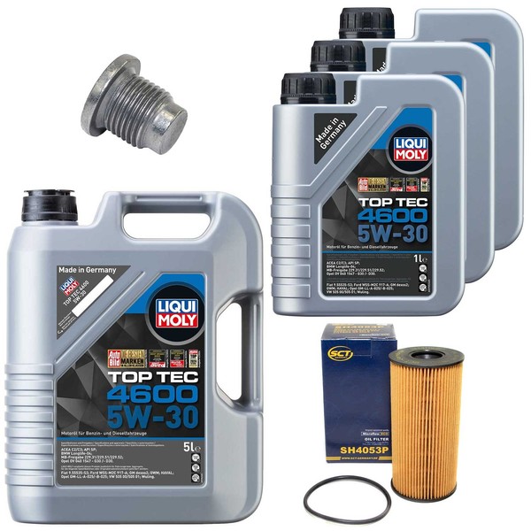 MotoröL Filter Set Top Tec 4600 5W-30 8 Liter + Schraube FüR Nissan Opel Vivaro-image