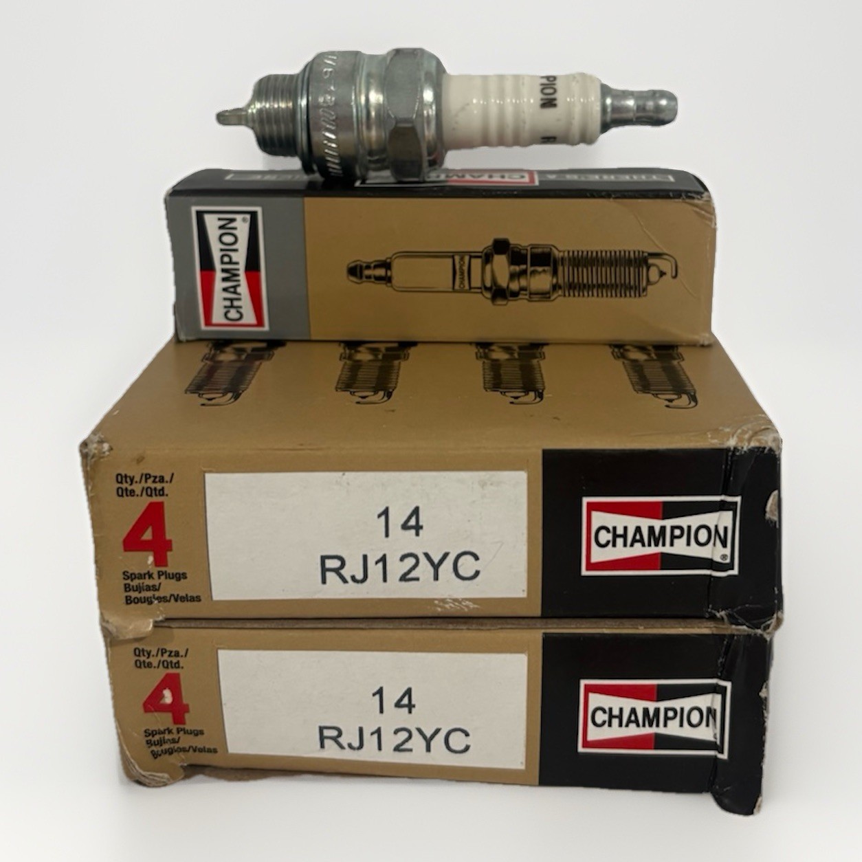 8-Pack Champion RJ12YC 14 Spark Plugs for 1980 Intl Scout II 345 V8