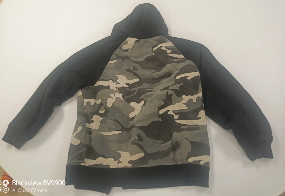 Chaqueta con Capucha Camuflaje Desteñida Gloria Cremallera Forro Sherpa Niños Talla XL 14-16 Foto 3 de 4