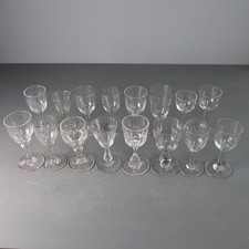 16 x Mixed Job Lot Vintage Antique Drinking Glasses Port Sherry Wine Cordial etc
