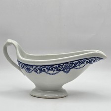 Vintage Mayer China Blue Scroll Gravy Boat Mitchell Woodbury 1912–1930