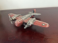 Cast Iron Toy Airplane WWII Twin Engine Military Bomber 1950's Tabletop Aviation