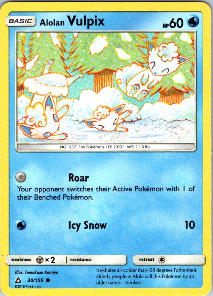 Alolan Vulpix 30/156 Common Ultra Prism Pokemon Lightly Played