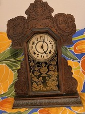 Antique Wooden Gingerbread Clock - 1800's to early 1900s - No Key or Pendulum