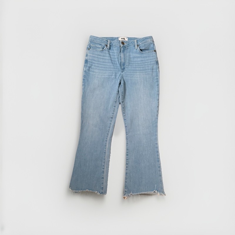 Paige Rorry Crop Flare Raw Hem Jeans Women's Size 30