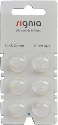 Signia Click Domes 8 mm open 6er Blister Weiß Hörgeräteschirmchen Silikon