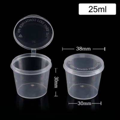 50-200 Pezzi Barattoli Di Salsa Di Plastica Trasparente Con Coperchi Piccola Taz