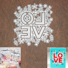 Blooming Love Word Cutting & Embossing Dies – Hearts Flowers Valentine’s Day +