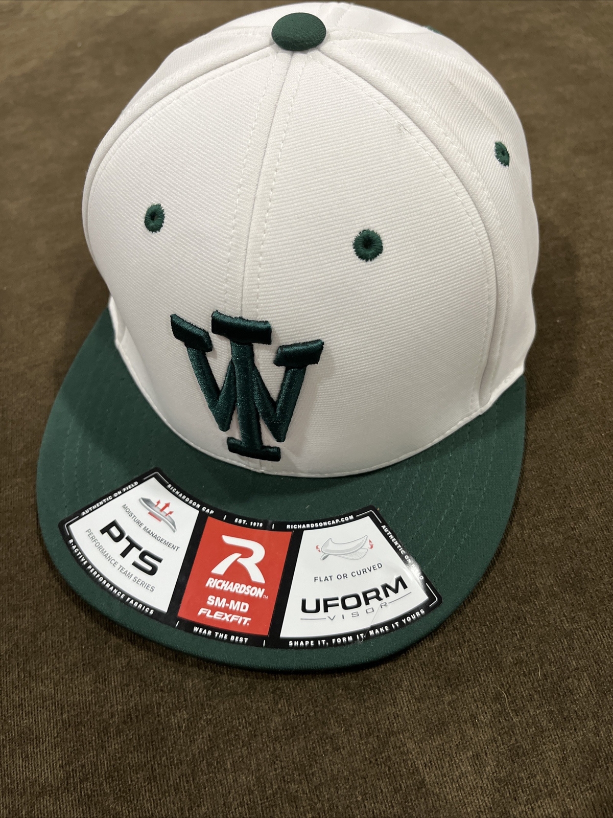 richardson-pts20-stretch-fit-baseball-hat-size-s-m-green-white-il