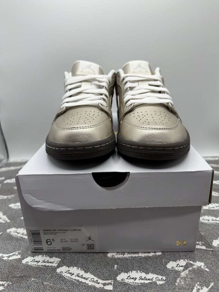 WOMENS AIR JORDAN 1 LOW SE METALLIC ZINC-SUMMIT WHITE HQ3529 WOMENS AIR JORDAN 1 LOW SE METALLIC ZINC-SUMMIT WHITE HQ3529