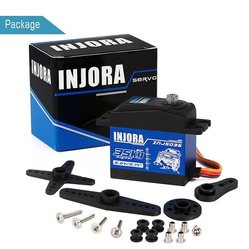 INJORA Digital 35KG 90° High Torque Servo & Arm for RC Robot Model Crawler Truck - Picture 5 of 8
