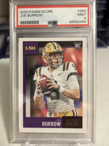 JOE BURROW ROOKIE 2020 PANINI SCORE #360 PSA-9 MINT  LSU 🔥📈🔥!!