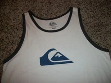 QUIKSILVER New NWT Mens Sleeveless Tank Top Shirt White Logo MEDIUM LARGE XL